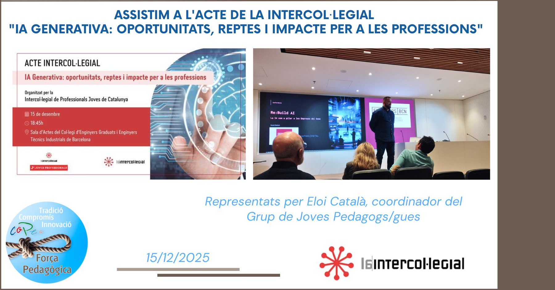 ASSISTIM A L’ACTE "IA GENERATIVA: OPORTUNITATS, REPTES I IMPACTE PER A LES PROFESSIONS"