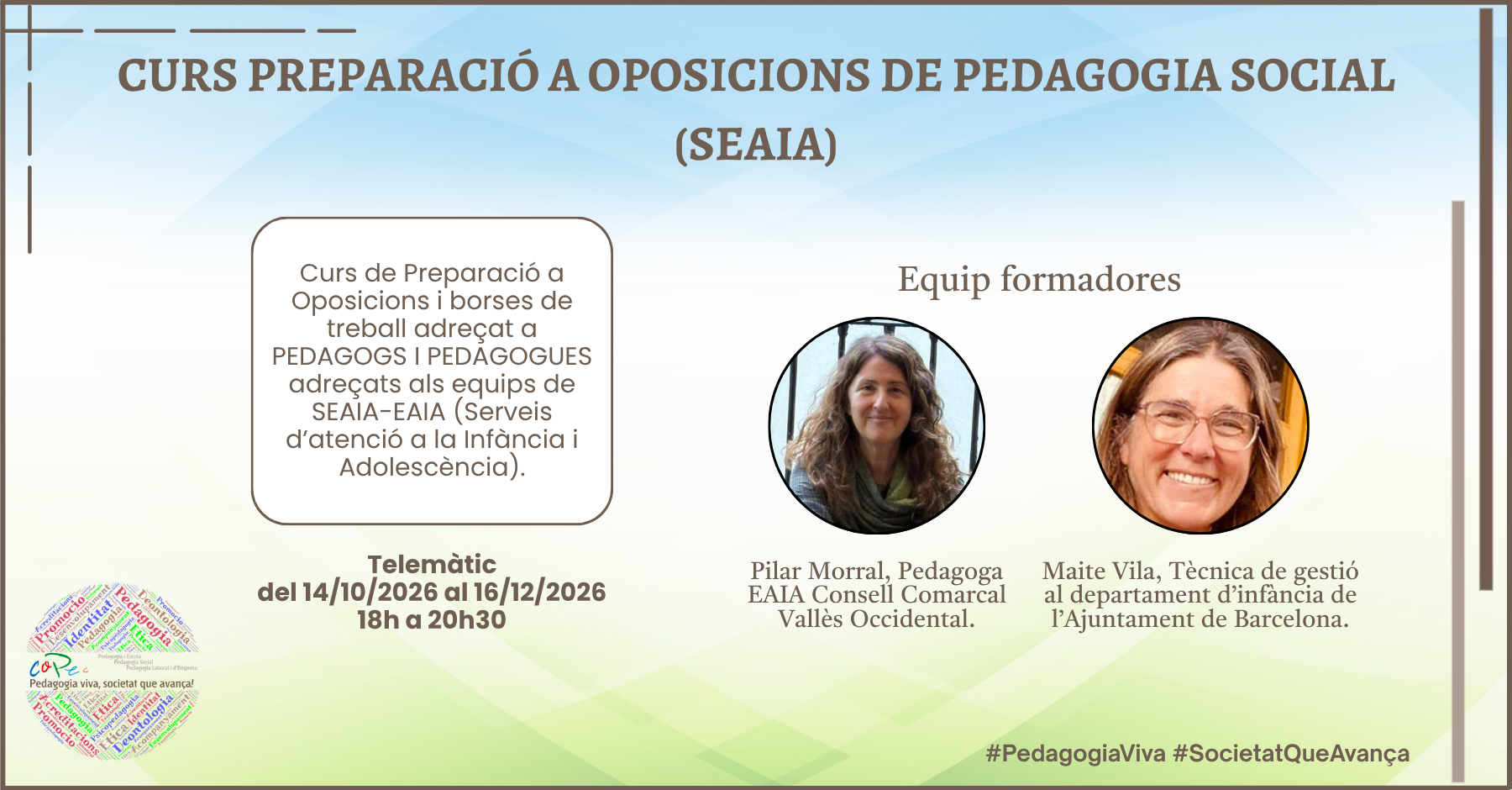 Col·legi Oficial de Pedagogia de Catalunya > AVP - CURS PREPARACIÓ A OPOSICIONS DE PEDAGOGIA SOCIAL (SEAIA)