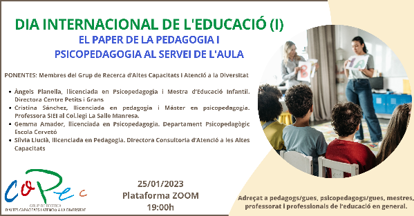 Col·legi Oficial de Pedagogia de Catalunya > DIA DE L’EDUCACIÓ: EL PAPER DE LA PEDAGOGIA I LA PSICOPEDAGOGIA AL SERVEI DE L’AULA