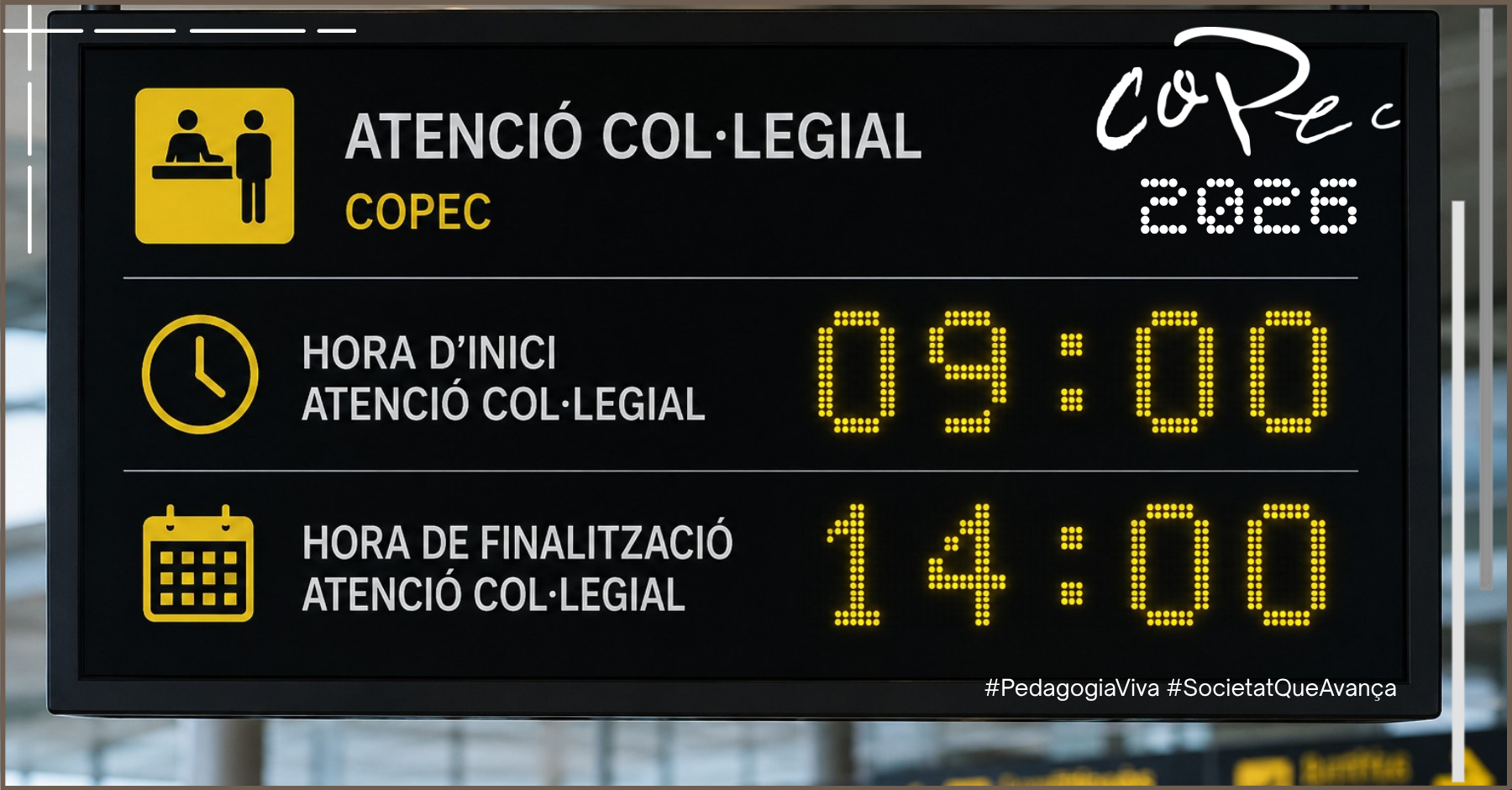 Col·legi Oficial de Pedagogia de Catalunya >  > BON RETORN DE VACANCES! - ENS TROBAREU A LA SECRETARIA DE BARCELONA - HORARI D’ATENCIÓ