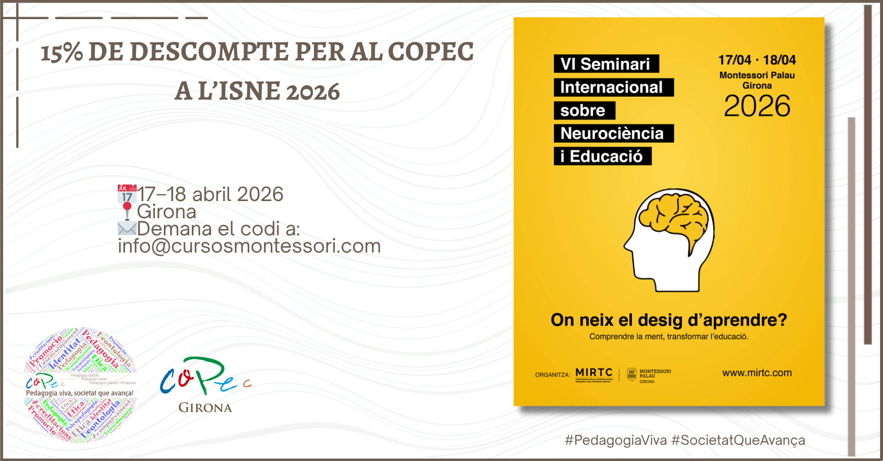 ELS COL·LEGIATS/DES DEL COPEC GAUDEIXEN D’UN 15% DE DESCOMPTE A L’ISNE 2026