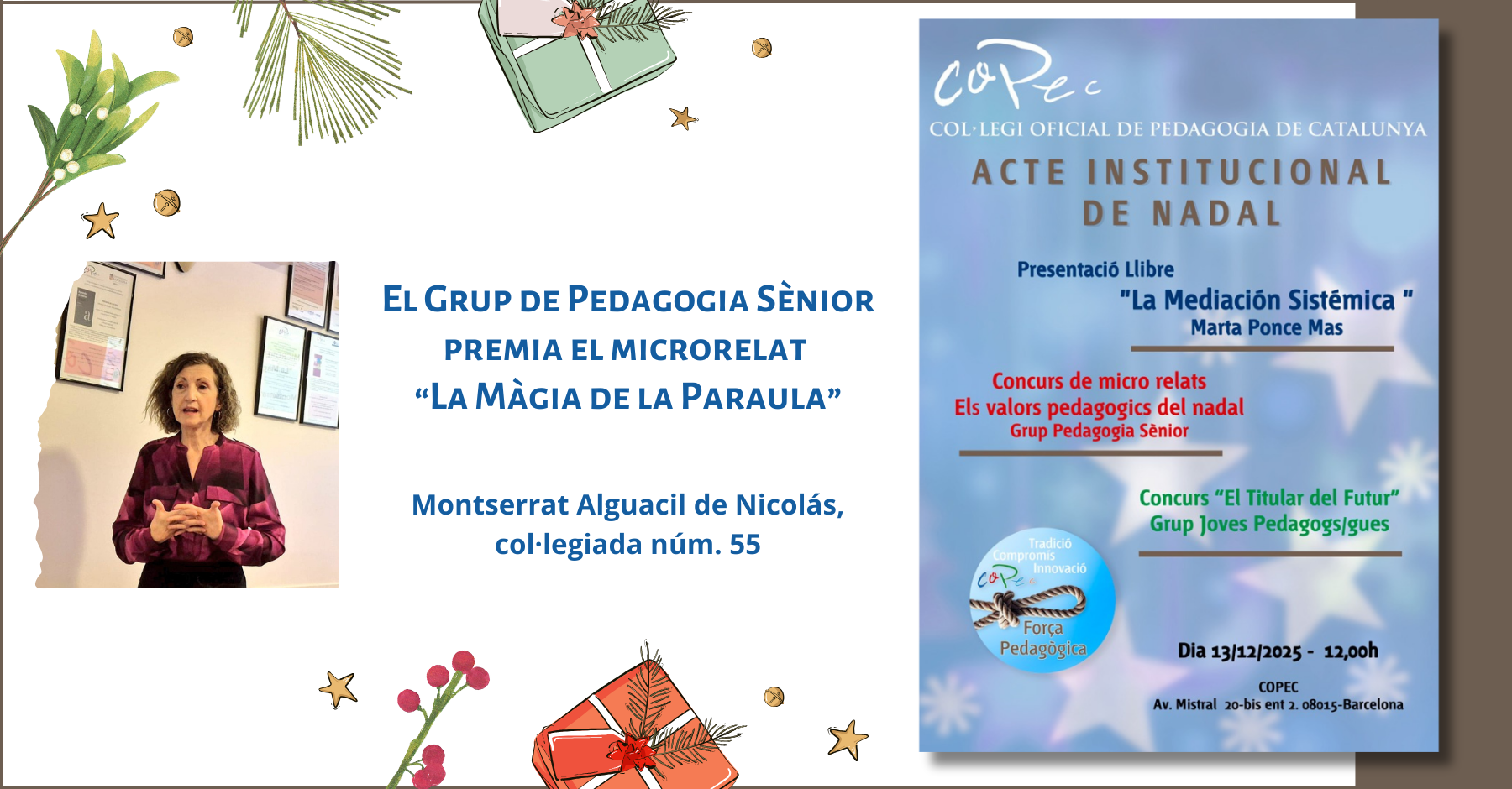 EL GRUP DE PEDAGOGIA SÈNIOR PREMIA EL MICRORELAT "LA MÀGIA DE LA PARAULA"