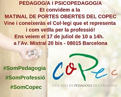 Col·legi Oficial de Pedagogia de Catalunya > > MATINAL PORTES OBERTES Col·legi Oficial de Pedagogia de Catalunya > > MATINAL PORTES OBERTES