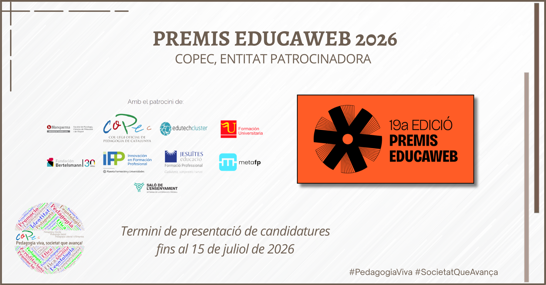 EL COPEC ENTITAT PATROCINADORA DELS PREMIS EDUCAWEB 2026