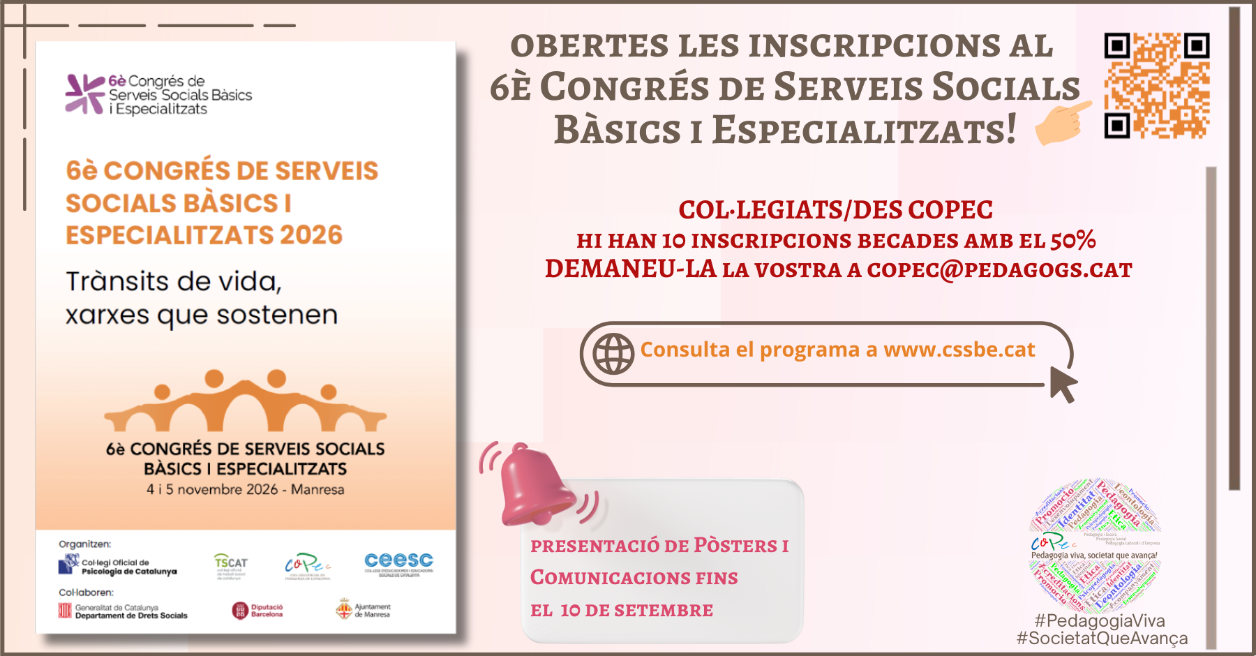 Col·legi Oficial de Pedagogia de Catalunya >  > ABIERTAS LAS INSCRIPCIONES AL 6º CONGRESO DE SERVICIOS SOCIALES BÁSICOS Y ESPECIALIZADOS