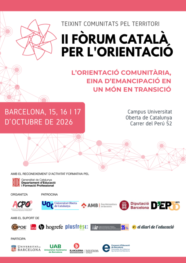 Col·legi Oficial de Pedagogia de Catalunya > agenda > II Fòrum Català per l’Orientació a Barcelona