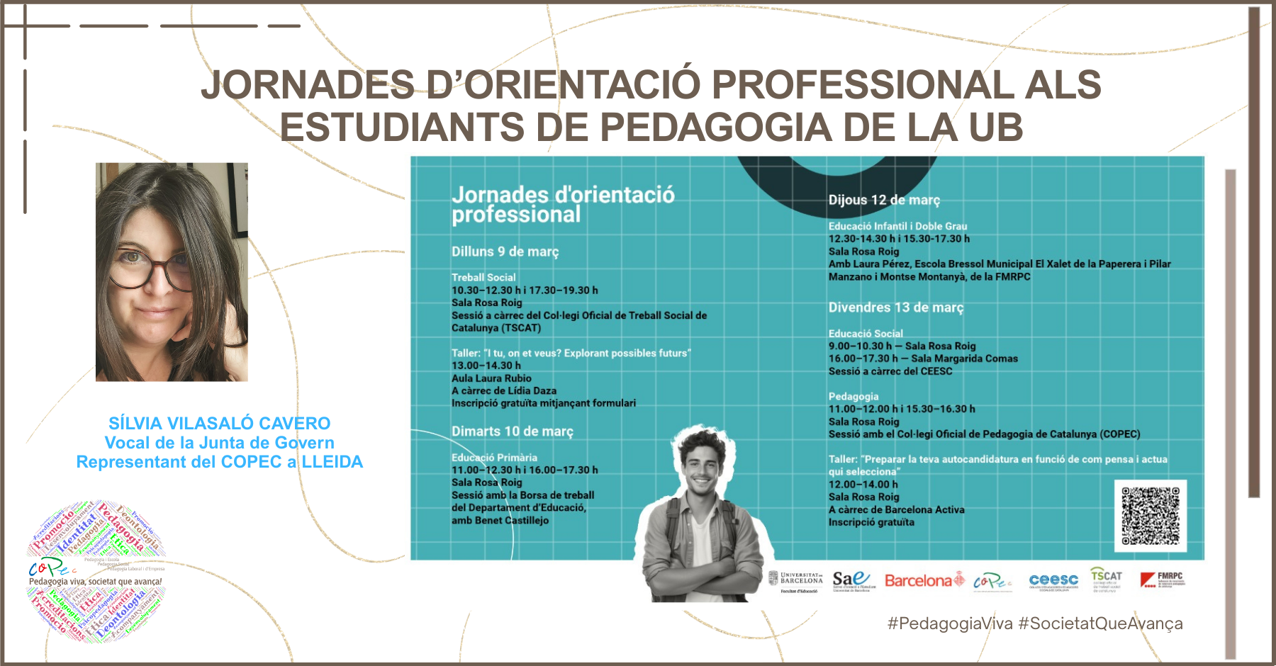JORNADES D’ORIENTACIÓ PROFESSIONAL ALS ESTUDIANTS DE PEDAGOGIA DE LA UB